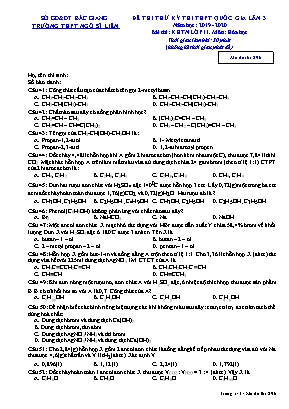 Đề thi thử THPT Quốc gia lần 3 môn Hóa học Lớp 11 - Mã đề 896 - Năm học 2019-2020 - Trường THPT Ngô Sĩ Liên
